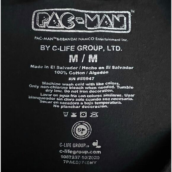 Pac-Man Graphic Long Sleeve Shirt Men’s M – Ghosts & Japanese Print Sleeves - Picture 6 of 9